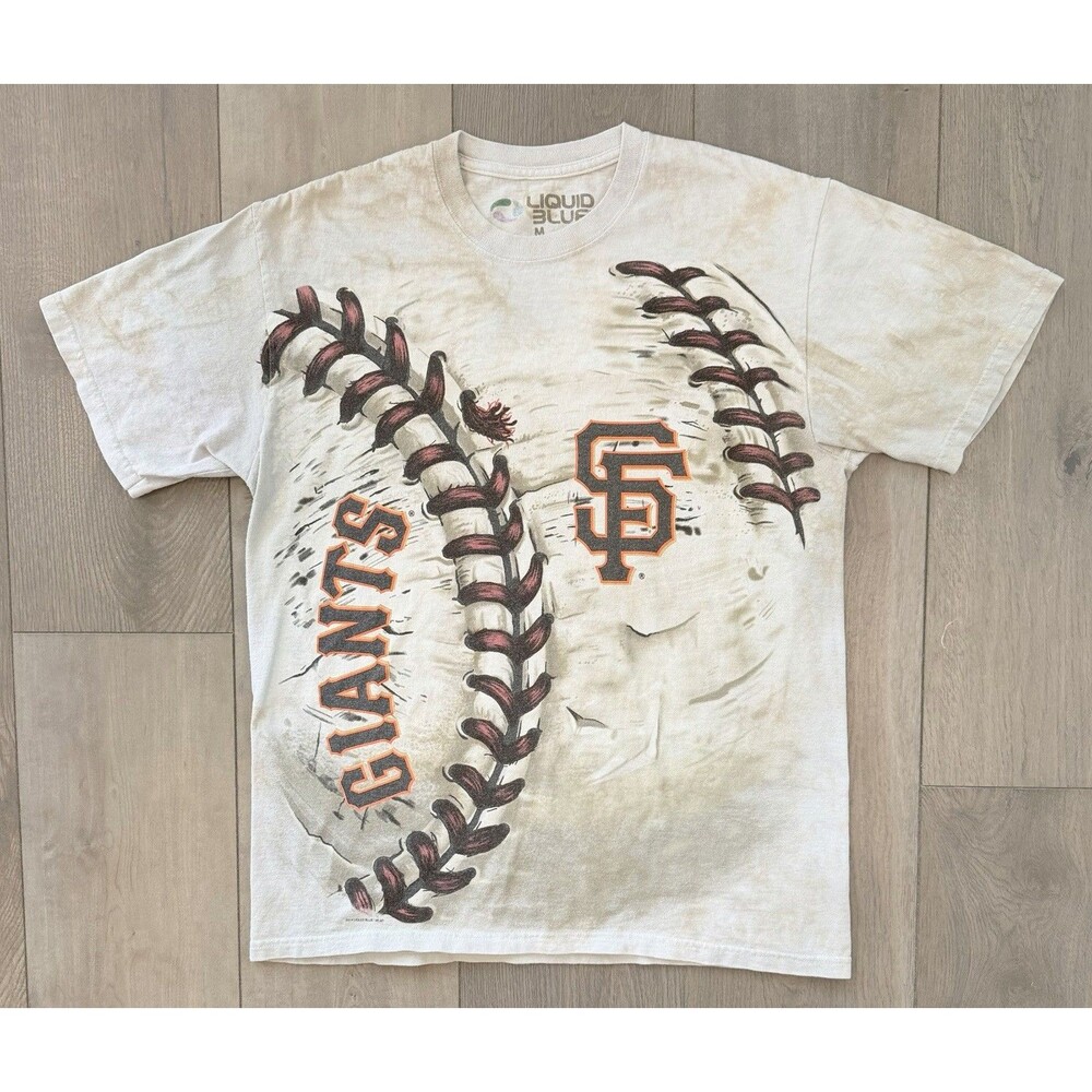 Liquid Blue San Francisco Giants T-Shirt Mens M Baseball Seams Tie Dye MLB Top